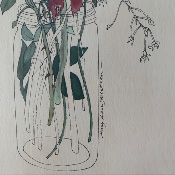 Mary Lou Goertzen Litho Foxglove,Vetch,Blackberry Blossoms/Comfrey 17”x13” - Picture 6 of 14